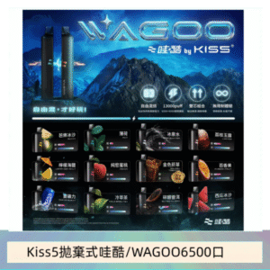 WAGOO哇酷Kiss5 6500口拋棄式 | 自由混搭雙口味 | 雙芯組合